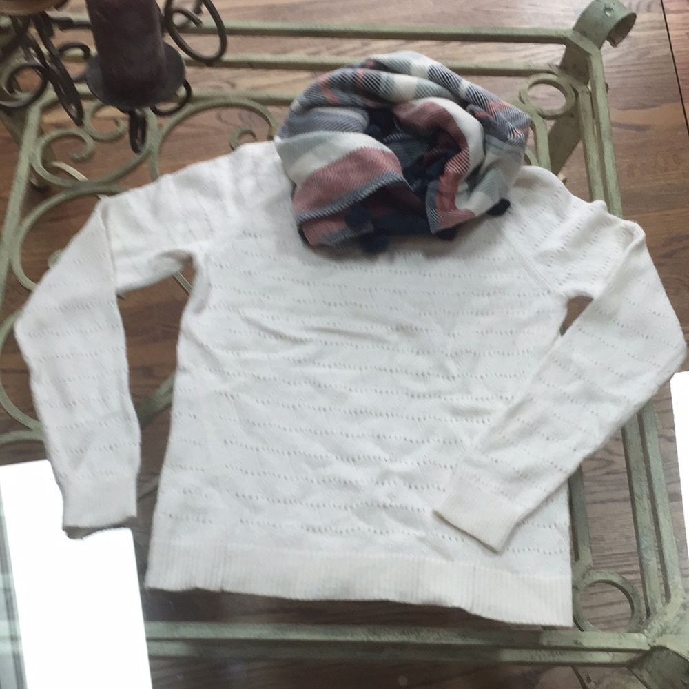 Ann Taylor Loft ivory pullover sweater M
